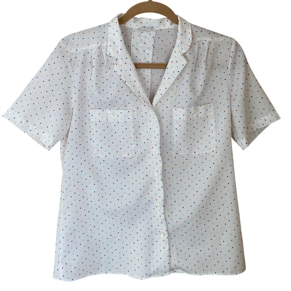 Vintage Levi Strauss short sleeve button-down polka dot top